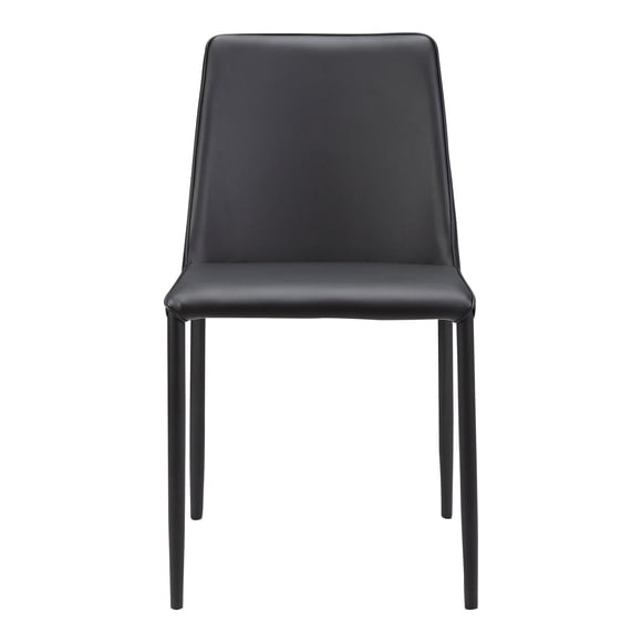 MOE'S Home Chaise de Salle à Manger NORA Cuir Végan Noir-M2