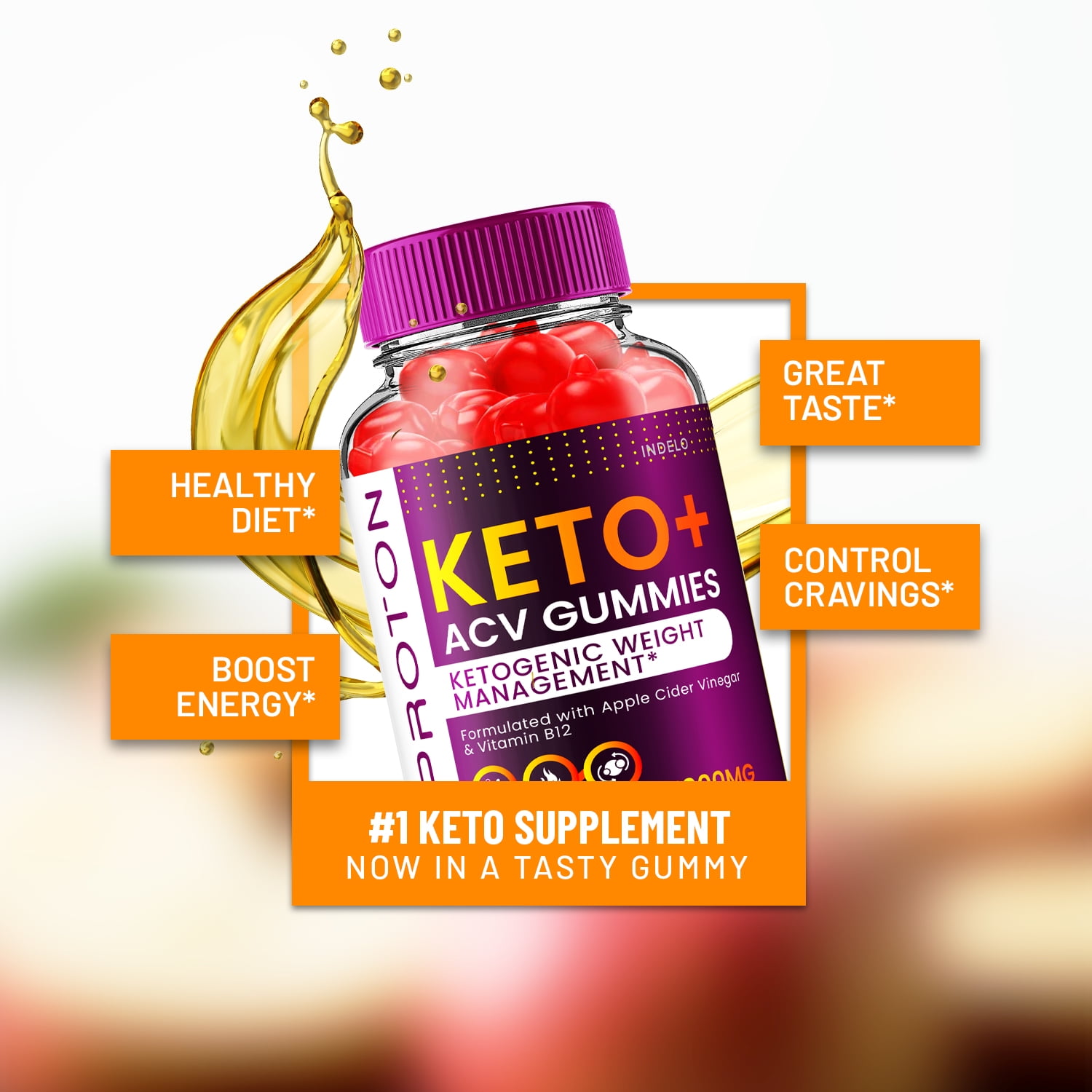 (5 Pack) Proton Protein Keto ACV Gummies, Proton Keto + ACV Gummies Advanced Weight Loss Apple Cider Vinegar Supplement 1000MG, Proton Keto Gummies Keto + ACV Folic Acid Beet Root (300 Gummies)