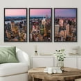 thumbnail image 2 of PixonSign Framed Canvas Print Wall Art Set Aerial View New York City Sunset Urban Architecture Photography Realism Scenic Landscape Decorative Colorful Multicolor for Bedroom - 24"x36"x3 Black, 2 of 5