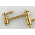 thumbnail image 3 of Kingston Brass KS3107TAL Tudor Wall Mount Pot Filler Kitchen Faucet, Brushed Brass, 3 of 5