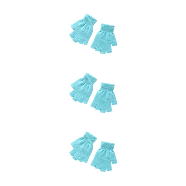 Sonducket 1 par de guantes de punto con medio dedo, mitones elásticos sin dedos, portátiles, para ciclismo de carretera, cálidos, para mujeres Type1 NO1