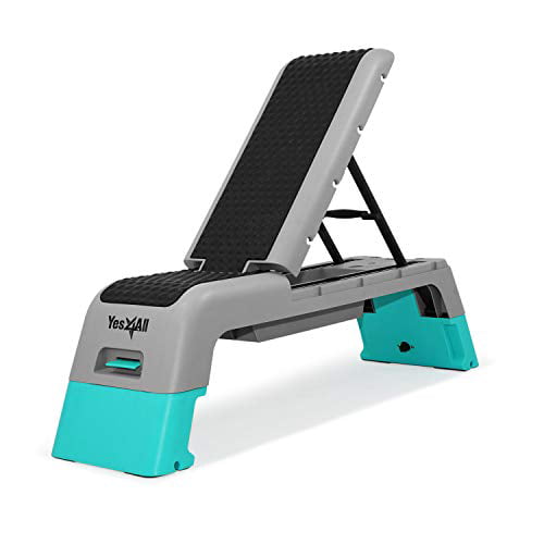 Reebok Adjustable Exercise Step Platform Home Gym Workout Equipment White/Blue 
