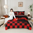 thumbnail image 4 of Castle Fairy Red Gamepads Bedding Comforter Set 2pcs for Boys Girls,Geometric Plaid Grid Twin Comforter Sets Microfiber,Video Game Breathable Bedding Set,Ultra Soft Home Decor,Reversible, 4 of 8
