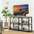 thumbnail image 5 of Gymax 47'' Console Table 3 Tier Industrial Sofa Table Metal Frame Gray Oak, 5 of 10