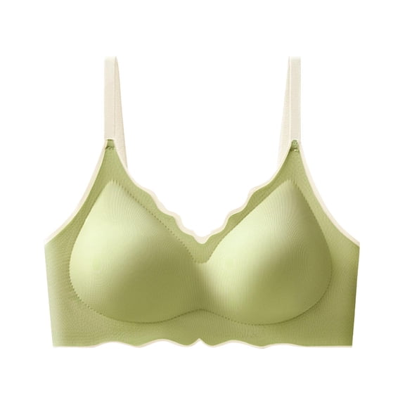 Zpanxa Seamless T Shirt Bra for Women Wireless Solid Color Breathable Lightly Lined No Show Bra Smoothing Light Push Up Everyday Comfort