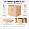 thumbnail image 5 of Foldable Uncovered Storage Box, Large Open-Top Organizer Bin for Wardrobe, Closet & Sundries, Sturdy Collapsible Storage Container for Home, Bedroom & Laundry Organization, 12*12*12in, Beige, 5 of 7