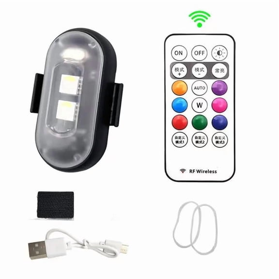 Wireless LED Strobe Lights RGB USB Charge IP65 Waterproof Anti-Collision for Car Motorcycle Drone & RC Aircraft Bike