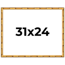 31x24 Frame Gold Bamboo Solid Wood Picture Frame | 1 Inch Moulding Width | Interior Frame Depth