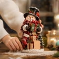thumbnail image 4 of MInHoues Christmas Snowman Tabletop Figurine, Cute Resin Winter Holiday Ornament for Home Office Decor, Festive Snowman Decoration for Mantel Shelf, 4 of 6