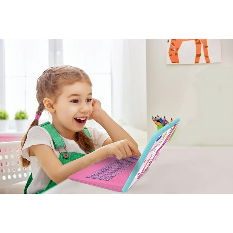  LEXiBOOK - Unicorn Educational and Bilingual Laptop  Spanish/English - Toy for Children with 124 Activities to Learn  Mathematics, Dactylography, Logic, Clock Reading, Play Games and Music -  JC598UNIi2 : Video Games