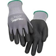 Global 708122M 15 gauge Medium Micro-Foam Nitrile Coated Nylon Gloves, Gray & Black - Pack of 12