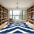 thumbnail image 2 of ODIKA 2x3 Machine Washable Non-Slip Area Rug, Geometric Navy Blue High Traffic Rug with Pad, Blue, 1051225, 2 of 8