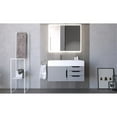 thumbnail image 6 of Castello USA Amazon 36" Gray Wood Floating Vanity with White Top and Black Trim, 6 of 8
