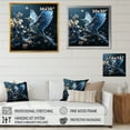 thumbnail image 4 of Designart "Aqua Tints Embrace Fragile Avian" Animals Bird Picture Framed Canvas Prints, 4 of 5