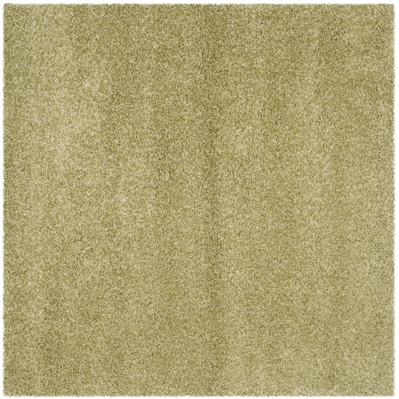 SAFAVIEH California Plush Solid Shag Area Rug, Green, 4' x 4' Square