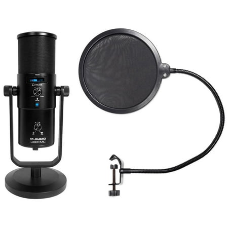 M-Audio UBER MIC Recording Podcasting Gaming Streaming USB Microphone+Pop Filter