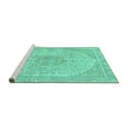 thumbnail image 2 of Ahgly Company Machine Washable Indoor Rectangle Abstract Turquoise Blue Modern Area Rugs, 5' x 8', 2 of 4
