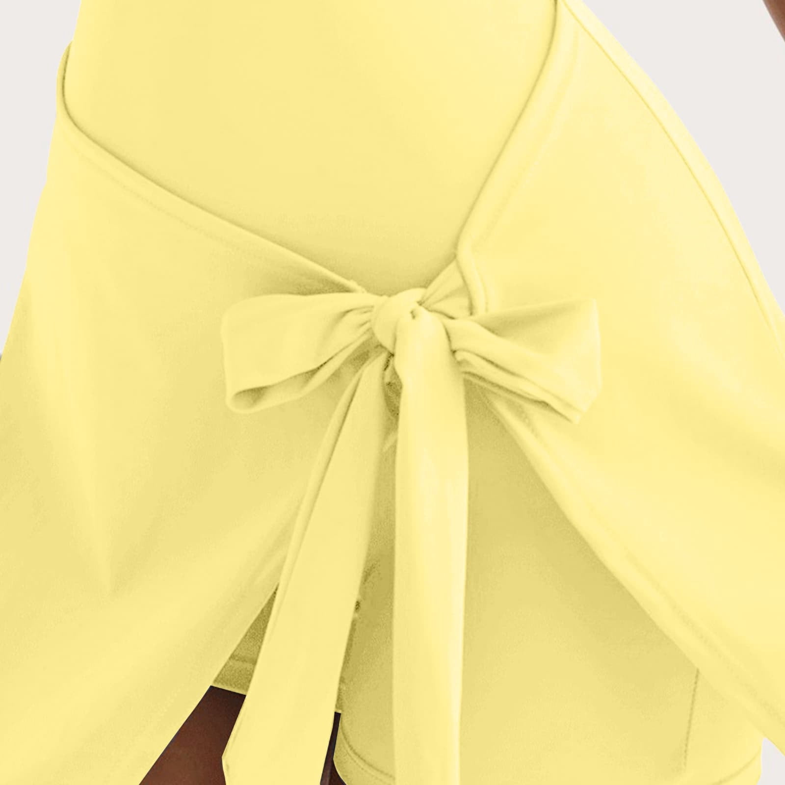 QUNYINEY Sleeveless Womens Dresses Casual Mini Workout Yellow Summer Dresses Athletic Slim Fit Tennis Crew Neck Bandage Dresses