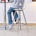 thumbnail image 6 of Clear High Bar Stools Set of 2, Modern Acrylic Counter Stools with Back and Footrest, Upholstered Counter Stools with Silver Metal Legs for Dining Room, Kitchen, Sliver, 6 of 6