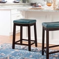 thumbnail image 6 of Riverbay Furniture 26" Transitional Wood/Faux Leather Counter Stool in Blue, 6 of 10