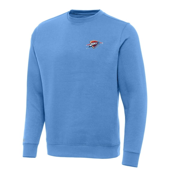 Men's Antigua Powder Blue Oklahoma City Thunder Victory Crewneck Pullover Sweatshirt