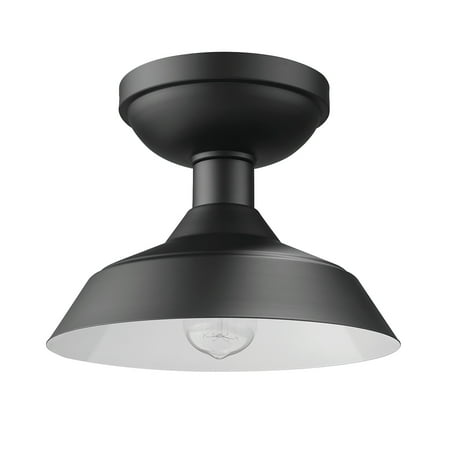 

Globe Electric Kurt 1-Light Matte Black Outdoor Indoor Flush Mount Ceiling Light 44677