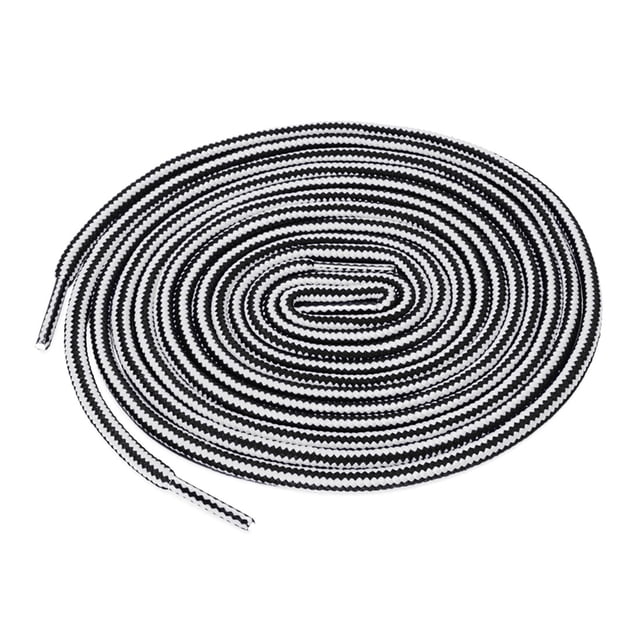 INSPIRE CHIC Unisex Round Rope Dual Colored Striped 1/5 Thick Boot Shoelace 70cm / 27.55" White Black