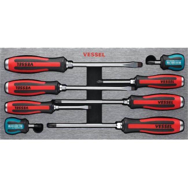 Set Vessel VST-9308EVA Megadora Jawsfit Tang-thru Screwdriver 8pc