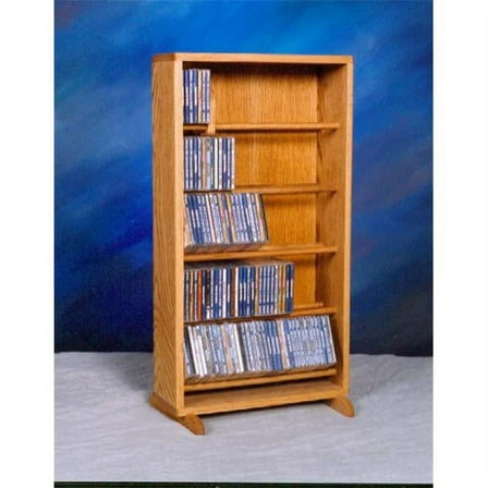 Solid Oak Dowel Cabinet for CDs - Honey Oak
