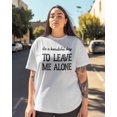 thumbnail image 3 of Women's Graphic T-Shirt White 3XL Women's Tops It's A Beautiful Day To Leave Me Alone Crew Neck Short Sleeve Shirts for Women, 3 of 3
