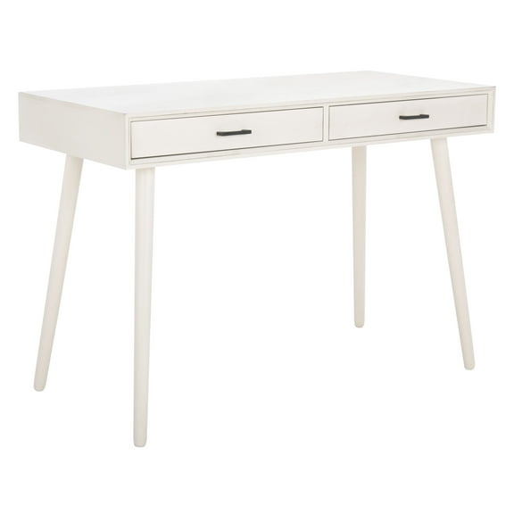 SAFAVIEH O'Dwyer Solid Retro 2 Drawer Writing Desk, Distressed White