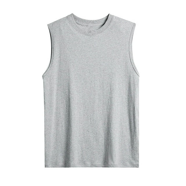 Admvng Débardeurs pour Hommes Grande Taille Mode Confortable Sans Manches Col Rond Coton Chandail Régulier M-4TG