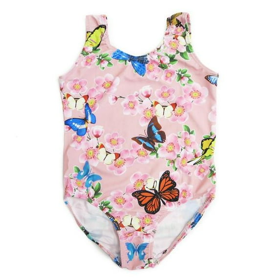 Wenchoice Pink Butterfly & Plum Blossom Lycra Leotard Girls XL(6-8 Years)