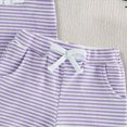 thumbnail image 4 of CAUYDY Baby Girls Bodysuit Preemie Girl Short Sleeve Clothing Set Toddler Fall Winter Romper Infant Outfit 0 3 6 9 Months 1T 2T Sizes 6-9 Months,Purple, 4 of 5