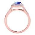thumbnail image 3 of Mauli Jewels Engagement Rings for Women 1.20 Carat Halo Sapphire And Diamond Engagement Ring 4 Prong-Setting 14k Rose Gold, 3 of 6