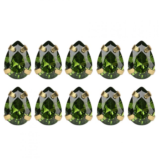 Diamantes De Imitación De Circón Para Coser Accesorios De Ropa Diy 10Pcs Costura Zircon Rhinestones Golden Claw DIY Bowknot Ropa Accesorios 7x10mmGreen ANGGREK Otros