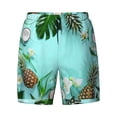 thumbnail image 4 of Lsque Mens Swim Trunks Tropical Pineapple Pattern - Bathing Suit Compression Liner - Beach Swim Shorts Swimwear - (S-3XL) - Stretch Quick Dry -Medium, 4 of 9