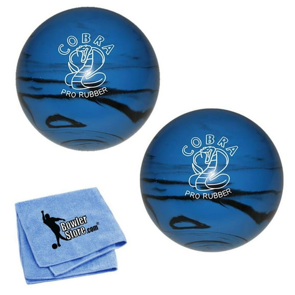 EPCO Duckpin Bowling Ball - Cobra Pro Rubber - Blue  Black (5 inch- 3lbs. 8oz.) - 2 Balls