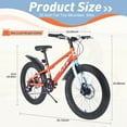 thumbnail image 4 of Juuar 20" Fat Tire Mountain Bikes for Adults Age 13+, 7 Speed Disc Brake MTB Bicycle, Sturdy Steel Frame City Bike, Fits Riders 44"-56", Orange, 4 of 6
