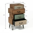 thumbnail image 4 of LuxenHome Farmhouse 4-Drawer Apothecary Wood Accent Chest, End Table for Living Room, Bedside Table, 4 of 6