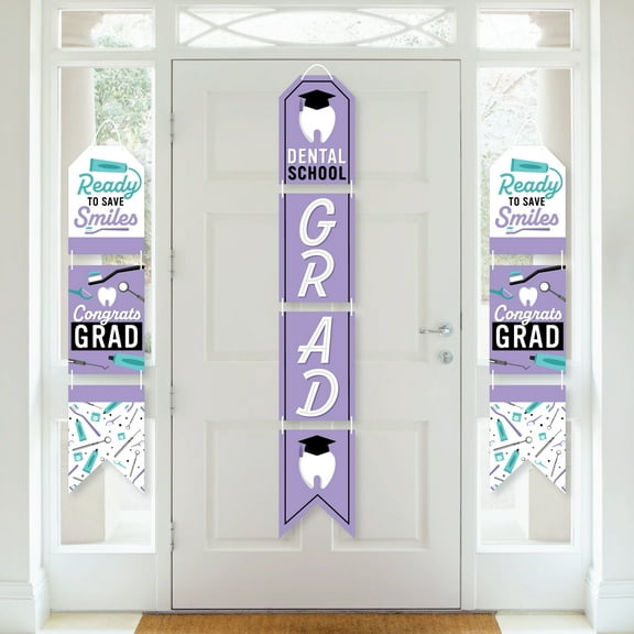 Big Dot of Happiness Dental School Grad - Hanging Vertical Paper Banners Dentistry & Hygienist Graduation Party Wall Decoration Kit Indoor Door Decor