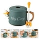 thumbnail image 3 of ColoMX Taza de bebida resistente al calor 1pc Taza preciosa taza con tapa y cuchara (verde), 3 of 7