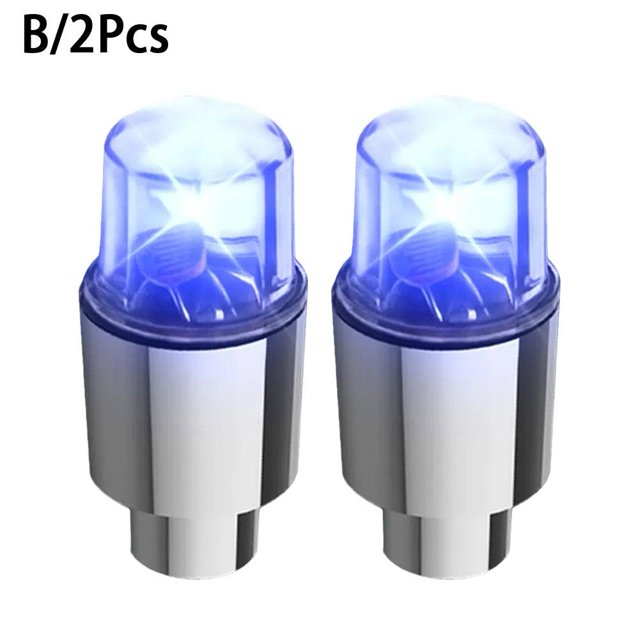 2Pcs Colorful Car Tire Valve Caps LED Car Motorcycle Cycling Wheel Lantern Spokes Hub Tyre Lamp Wheel Caps Auto Tyre Accessories,Perfect For Nighttime Visibility,Vibrant Multicolor Tire Valve Lights
