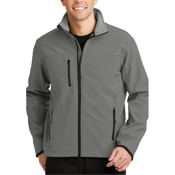 Just Blanks Glacier Soft Shell Jacket Wind Resistant Water Resistant Four Way Stretch That's Perfect For Corporate or Weekend Wear, Smoke Grey/ Chrome, 4XL