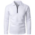thumbnail image 3 of Men's Quarter Zip Knit Sweater Neck Casual Pullover Ribbed Edge Comfortable Stylish Warm Winter Top Mens Casual Crew Neck Basic Tees, 3 of 5
