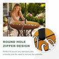 thumbnail image 4 of Round Outdoor Tablecloth with Umbrella Hole and Zipper, Brown Ombre Wooden Plank Tablecloth with Elastic Waterproof, Farmhouse Vintage Stripes Patio Table Covers for 55" - 60" Picnic Pool Tables, 4 of 9
