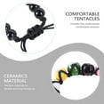 thumbnail image 4 of MasteelfCA 1pc Nine-head Ceramic Cat Bracelet Handmade Colorful Cat Literary Cartoon Jewel Black Rope, 4 of 8