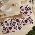 thumbnail image 6 of 4 Piece Bathroom Shower Curtain Sets Non-Slip Rugs And Toilet Mat Lid Rug Accessories Blush Pink Leopard Print Waterproof Shower Curtain Animal Skin Pattern for Bathroom Decor Set, 6 of 8