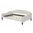 thumbnail image 6 of Elegant Design Upholstered Tufted Full Size Daybed with Stable and Durable, Wood Day Bed for Office/Living Room/Bedroom, Sturdy Slats Support Linen Sofa Bed for Teens Adults, 6 of 9