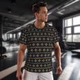 thumbnail image 3 of Wukai Mardi Gras Fleur de Lis Print Men's Short-Sleeved Mesh T-Shirt,Quick-Dry Short Sleeve Workout T-Shirt-X-Small, 3 of 8